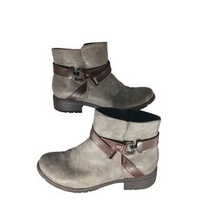 Eurosoft Tiana Womens Gray Faux‎ Leather Ankle Boots Size 9M